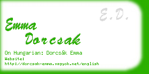 emma dorcsak business card