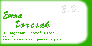 emma dorcsak business card